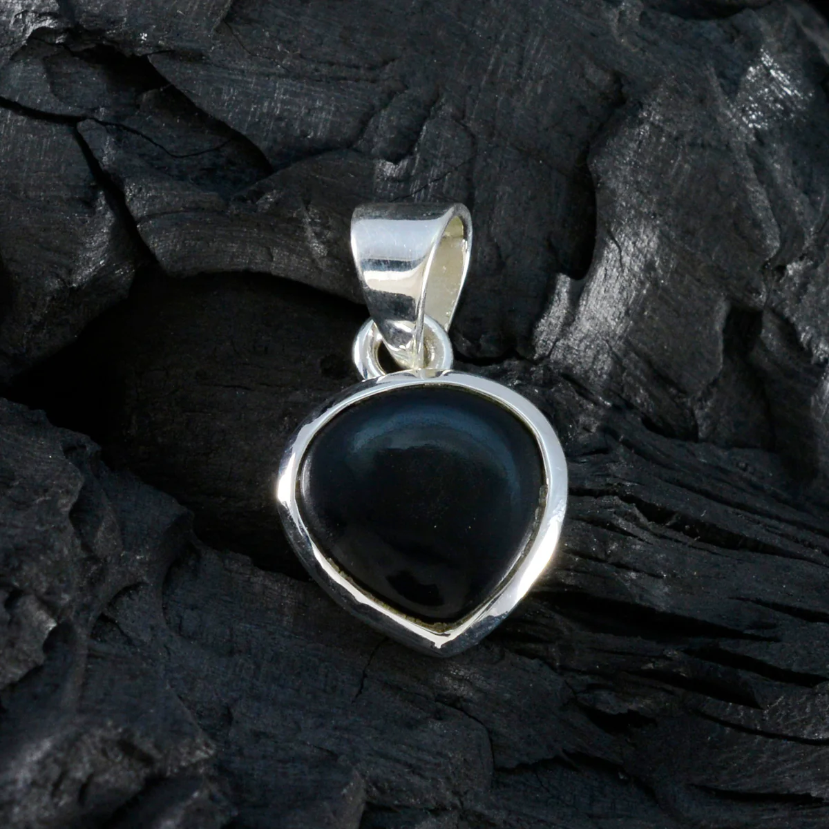 Black Onyx Dainty French 925 Silver Solitaire Rebeca wedding Black Pendant Jewelry - Image 3