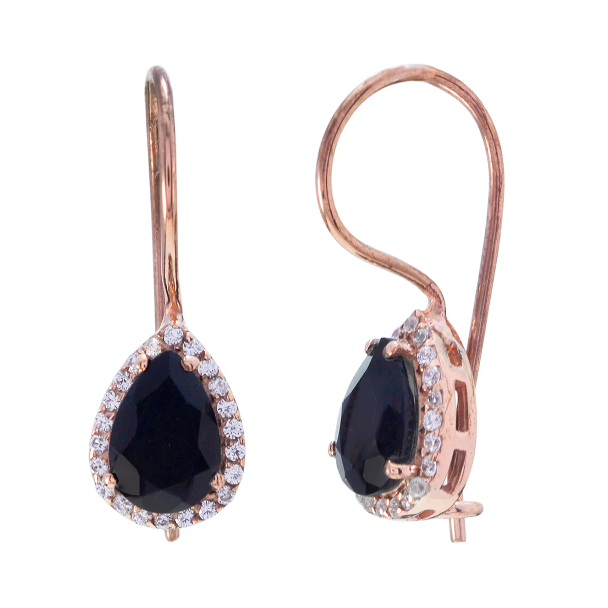 Black Onyx French Ellie multiple Dangle Black 92.5 Silver Earring