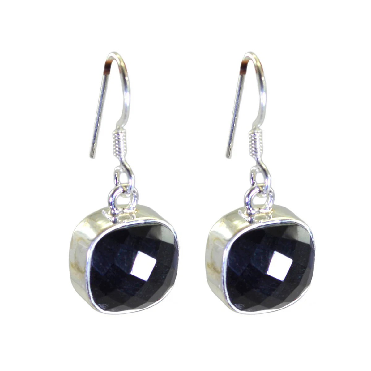 Black Onyx French Hazel multiple Dangle Black 925 Sterling Silver Earring