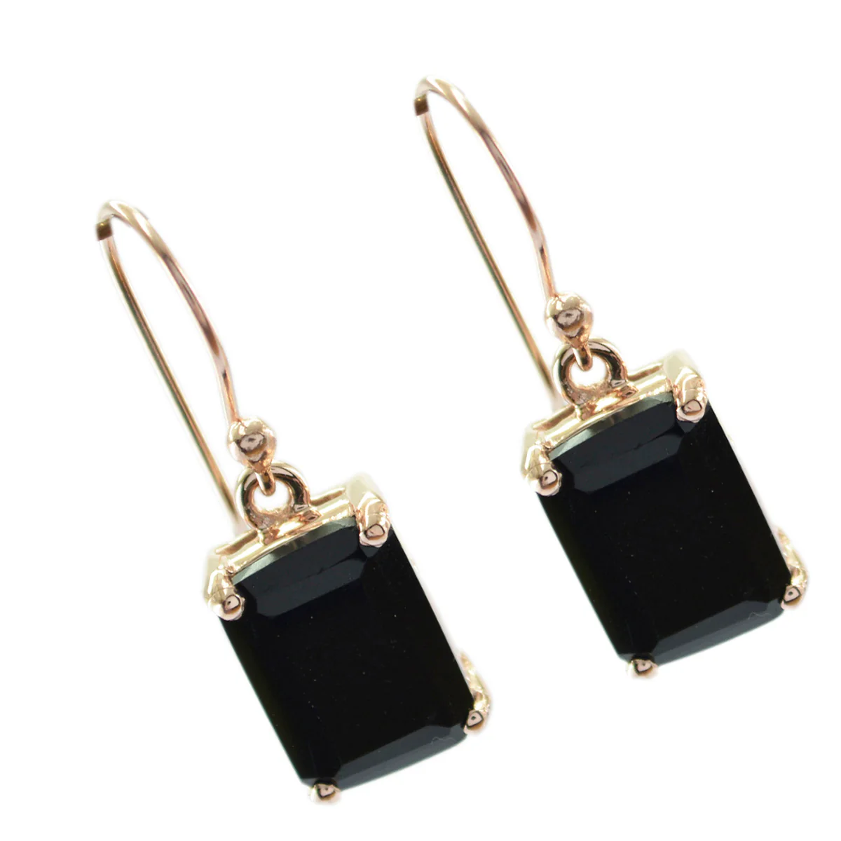 Black Onyx Italian Penelope Solitaire Dangle Black 925 Sterling Silver Earring - Image 3