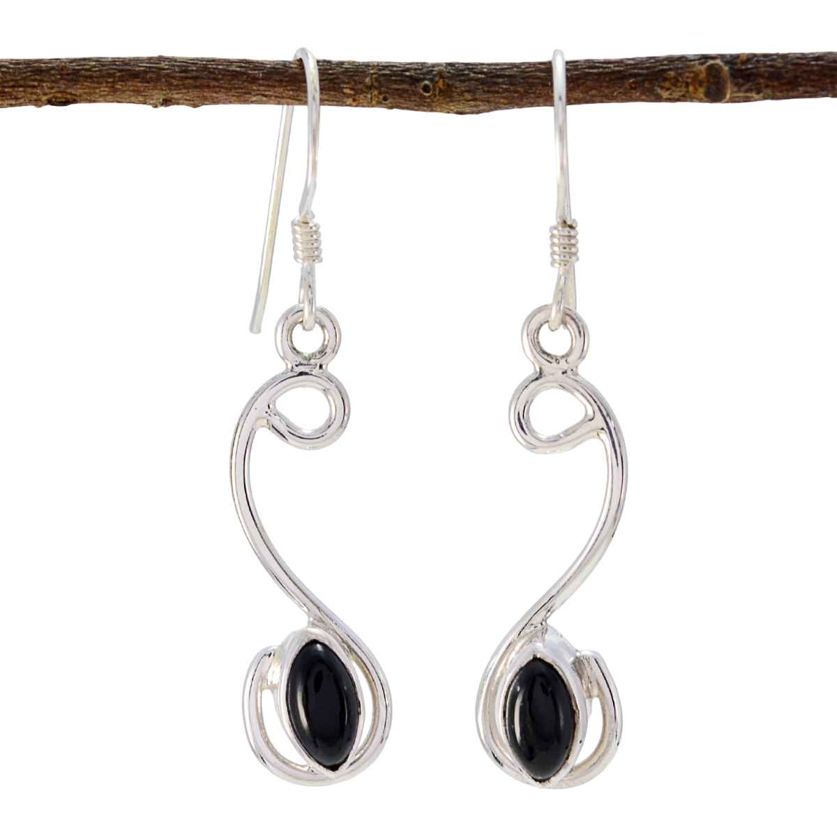 Black Onyx Japanese Lucia multiple Dangle Black 925 Sterling Silver Earring
