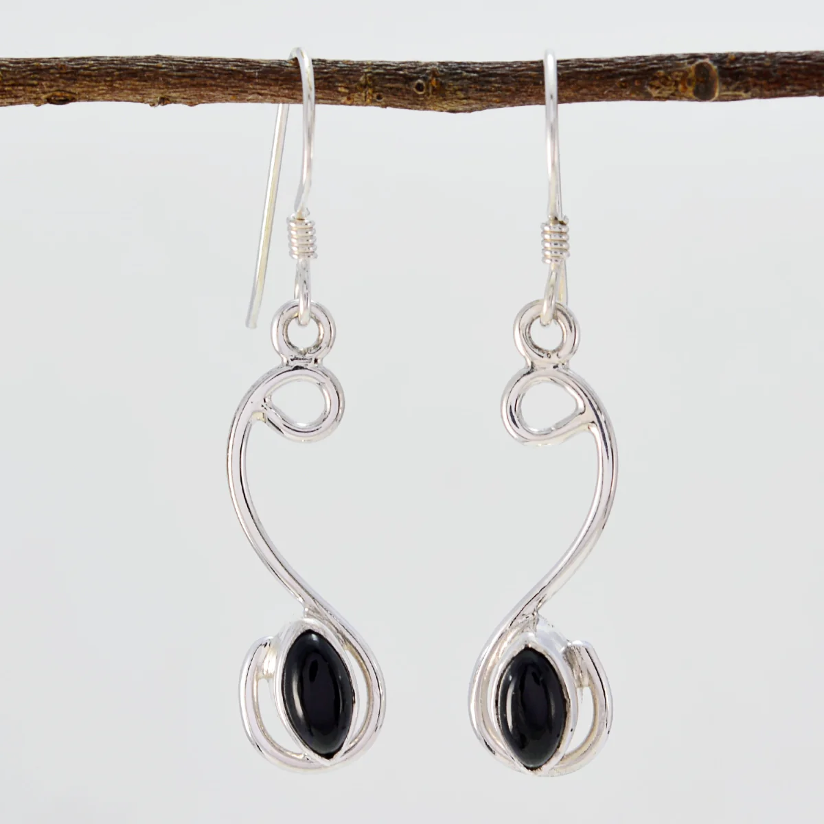 Black Onyx Japanese Lucia multiple Dangle Black 925 Sterling Silver Earring - Image 2