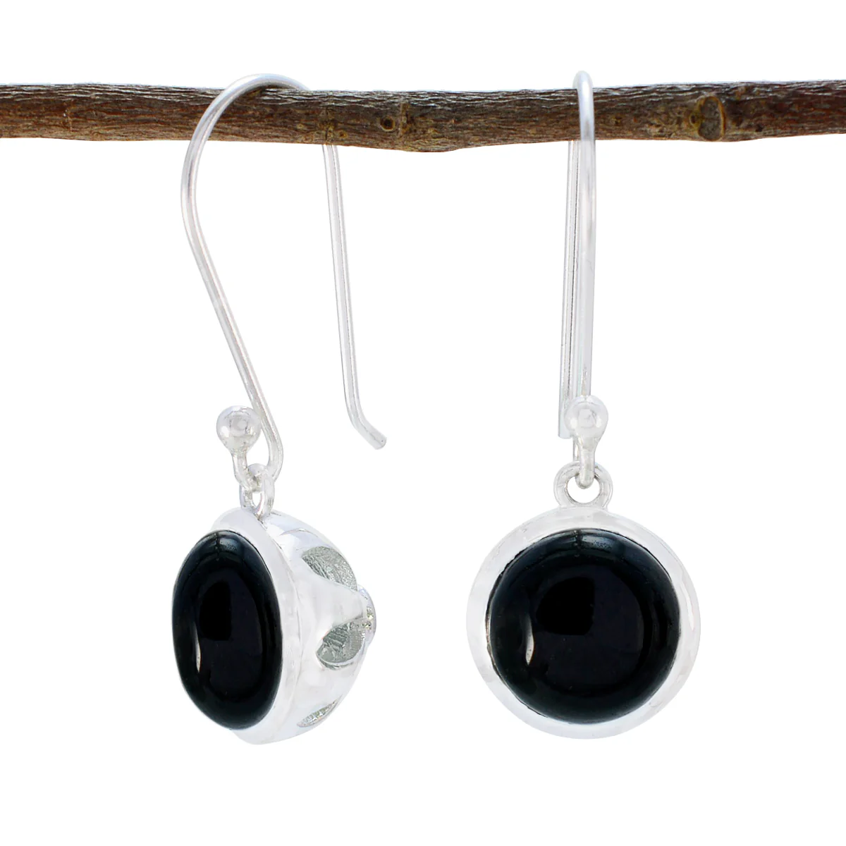 Black Onyx Korean Autumn multiple Dangle Black Sterling Silver Earring