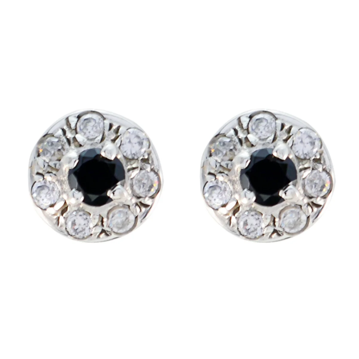 Black Onyx Middle Eastern Carolina multiple Stud Black Silver Earring