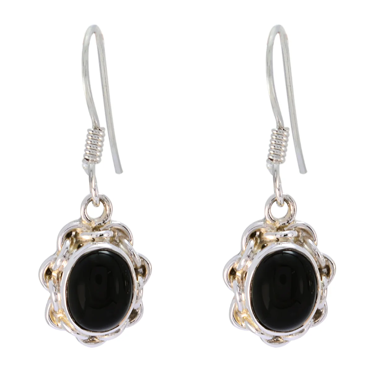 Black Onyx Middle Eastern Leah multiple Dangle Black Sterling Silver Earring