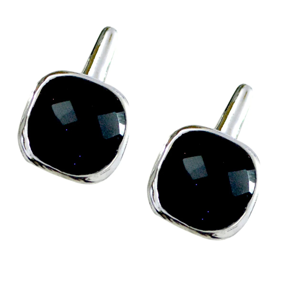 Black Onyx Moroccan Isabel Solitaire Stud Black 925 Sterling Silver Earring - Image 3