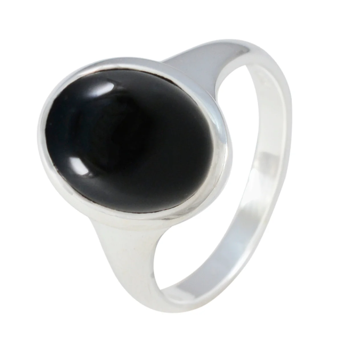 Black Onyx Solitaire French 925 Silver Black Gemstones Minimal Trendy Ring Jewellery - Image 2