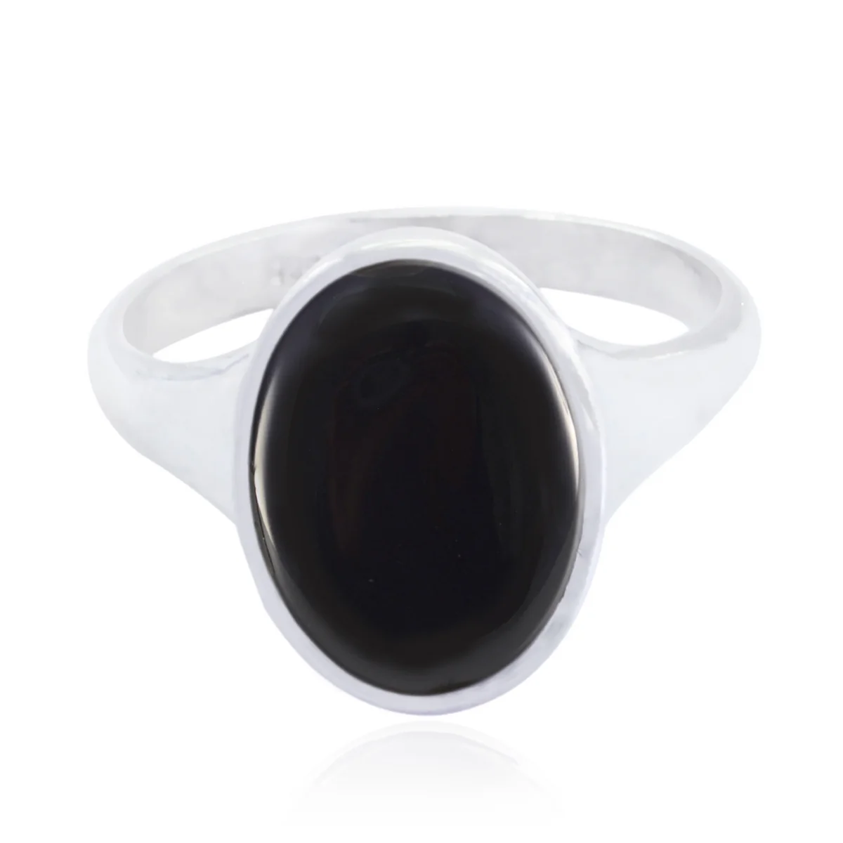 Black Onyx Solitaire French 925 Silver Black Gemstones Minimal Trendy Ring Jewellery - Image 3