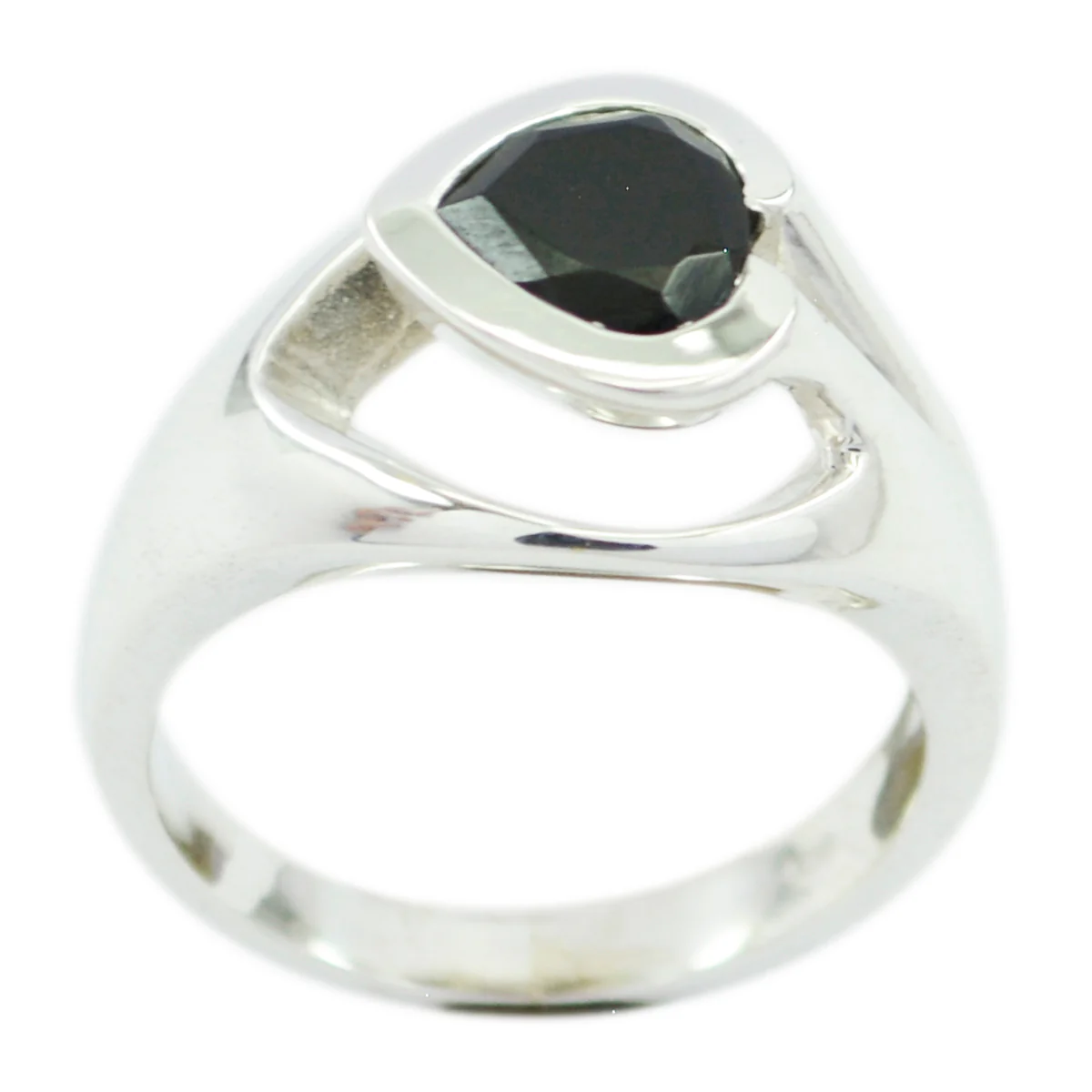 Black Onyx Solitaire Indian Silver Black Gems Eye-catching propsel Ring Jewelry