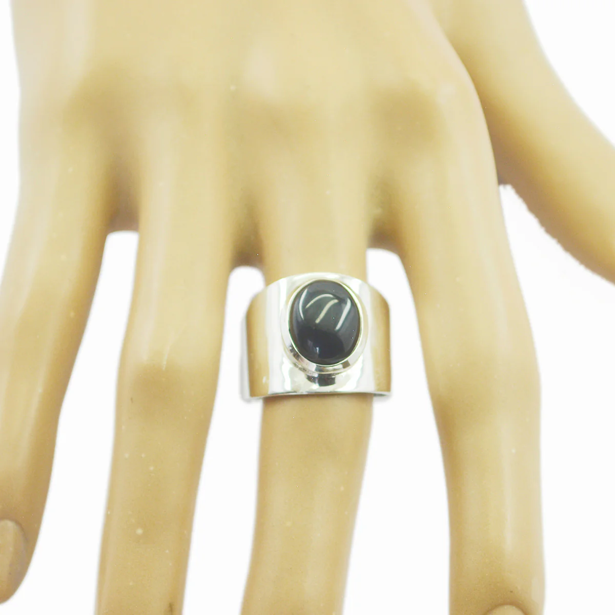 Black Onyx Solitaire Moroccan 925 Silver Black Gemstone Eye-catching Armor Ring Jewelry - Image 2