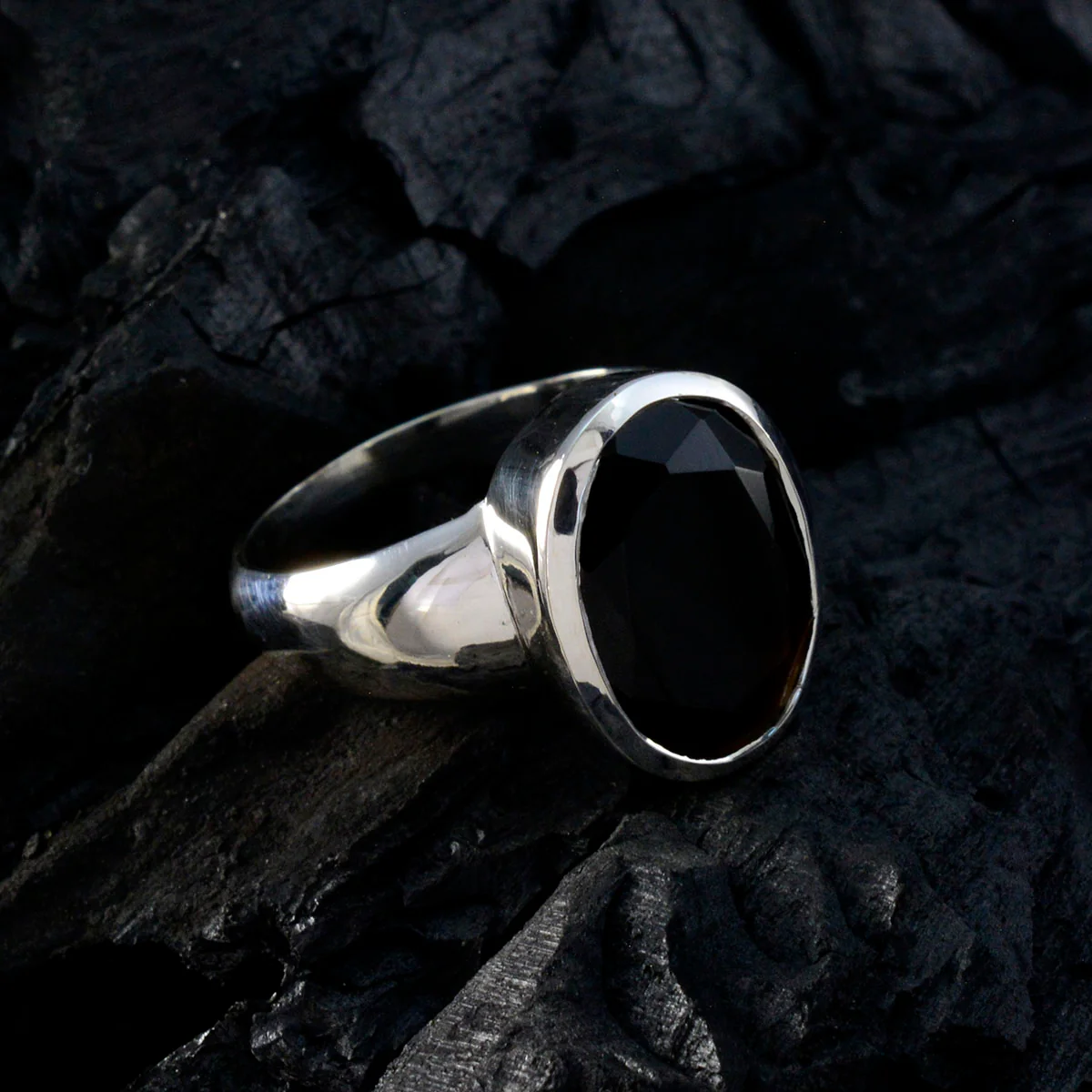 Black Onyx Solitaire Moroccan 925 Sterling Silver Black Gemstone Classic Glamorous Ring Jewelry - Image 4