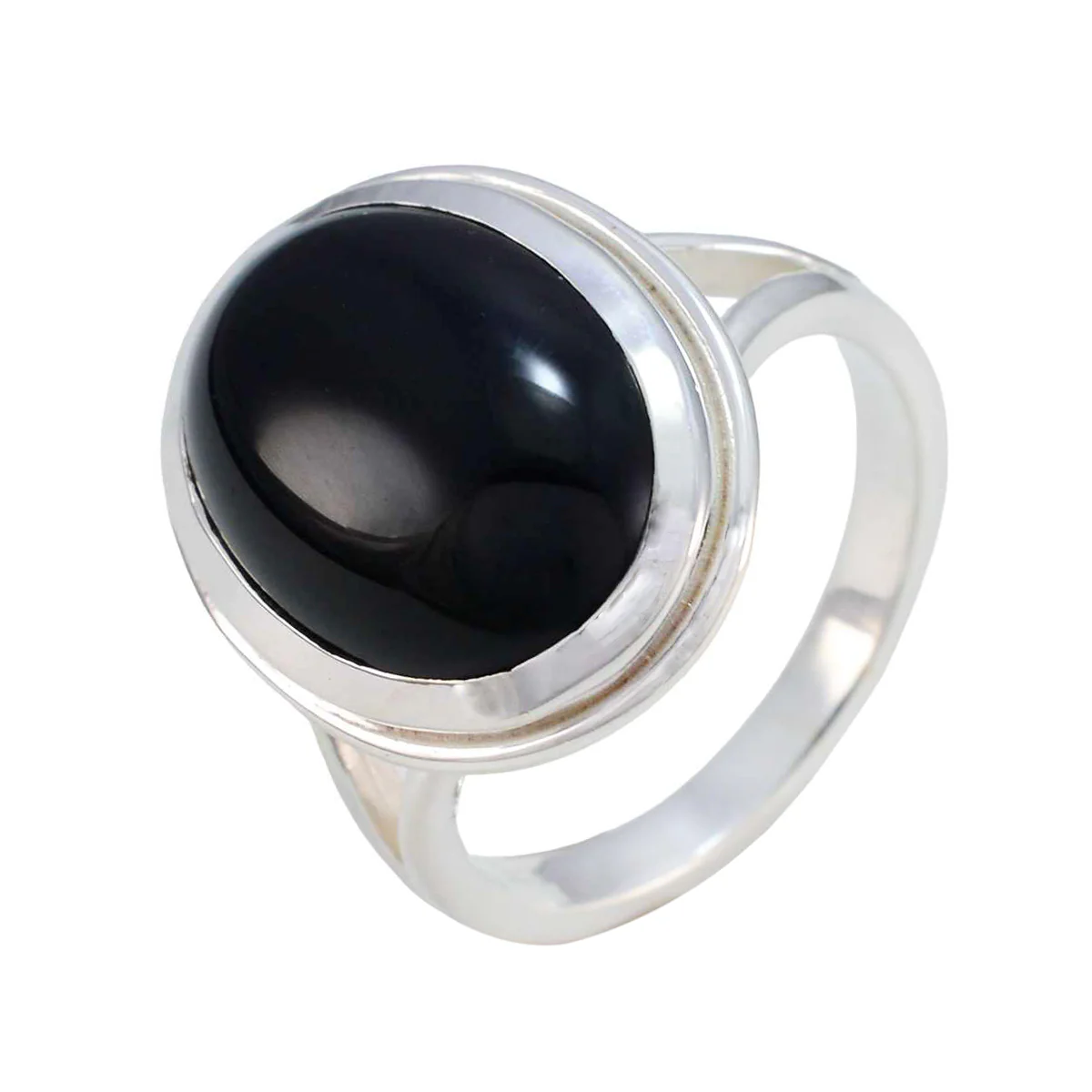 Black Onyx Solitaire Russian 925 Silver Black Gemstones Versatile Victorian Ring Jewellery - Image 2