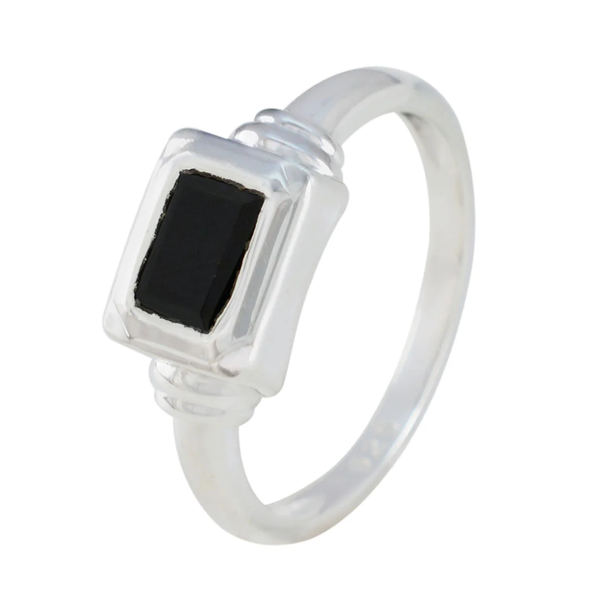 Black Onyx Solitaire Turkish 925 Silver Black Gems Whisper-thin Sophisticated Ring Jewellery - Image 2