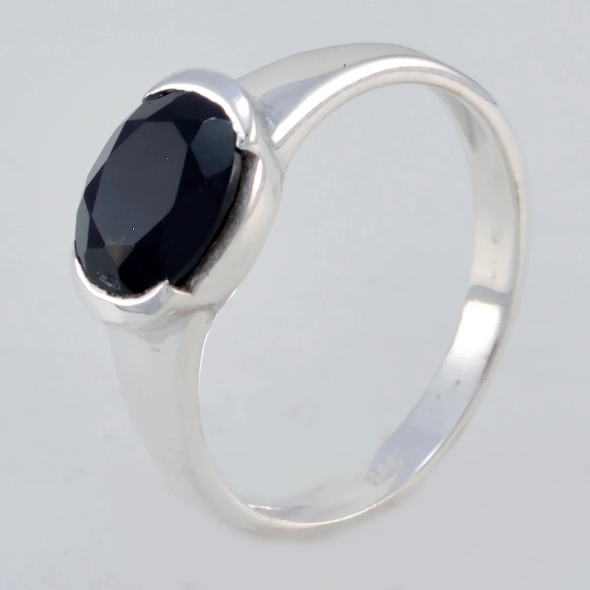 Black Onyx Solitaire Turkish 925 Sterling Silver Black Gemstone Dainty Modern Ring Jewelry - Image 2