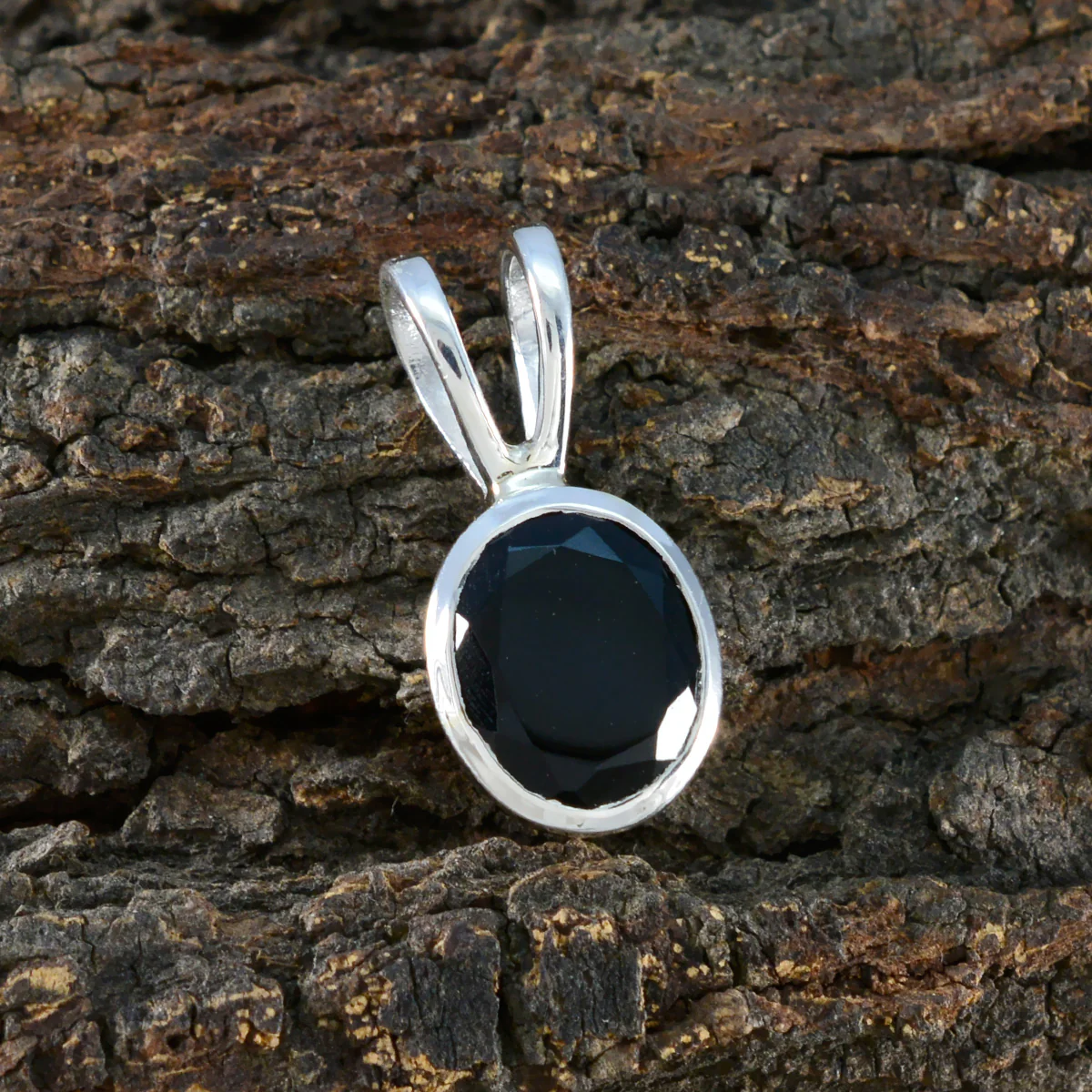 Black Onyx Whisper-thin German Silver Solitaire Julia Eternity Black Pendant Jewelry - Image 3
