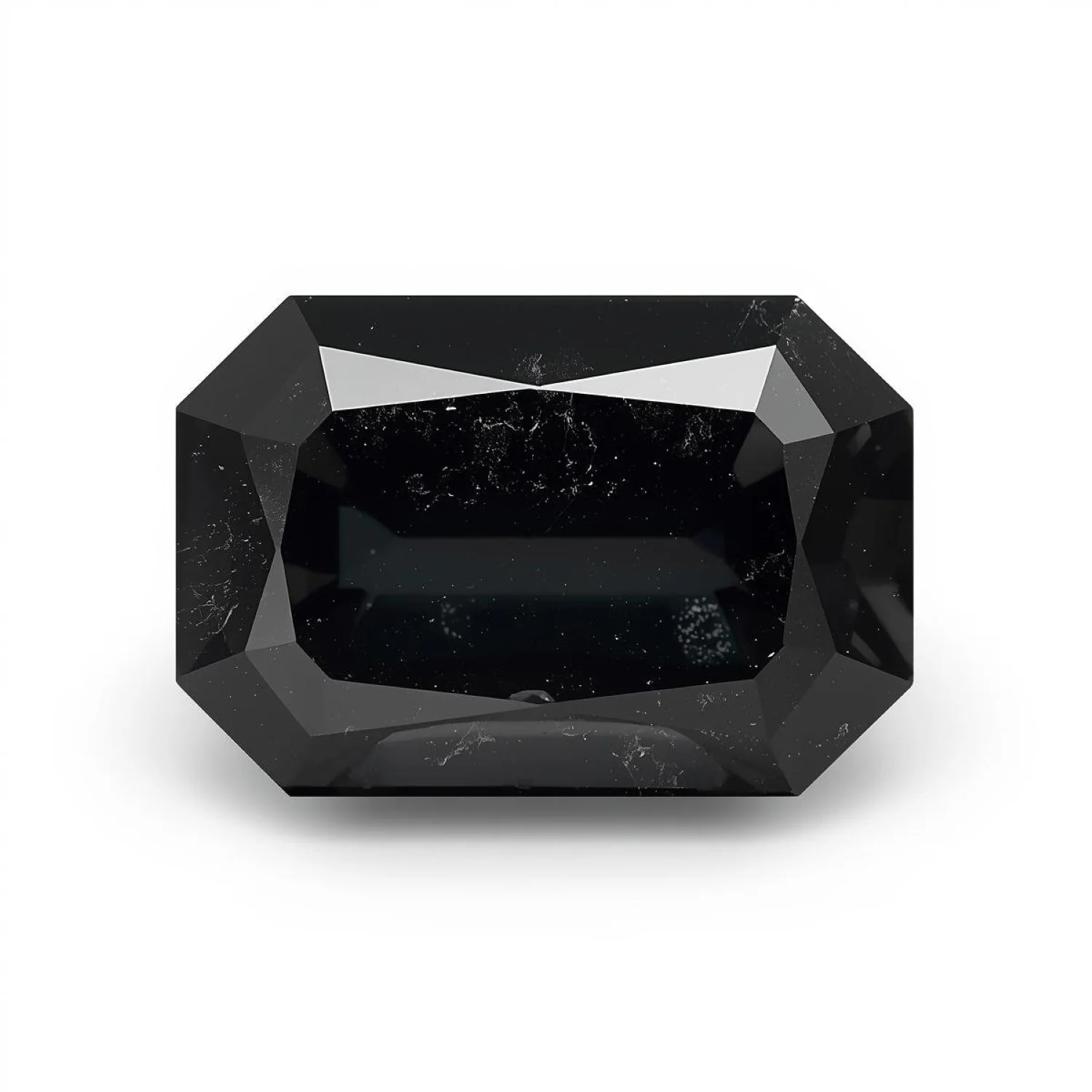 Black Spinel 1PC Small 6x8 MM Emerald Faceted Black Fiery Semi Precious Loose Gemstone - Image 2