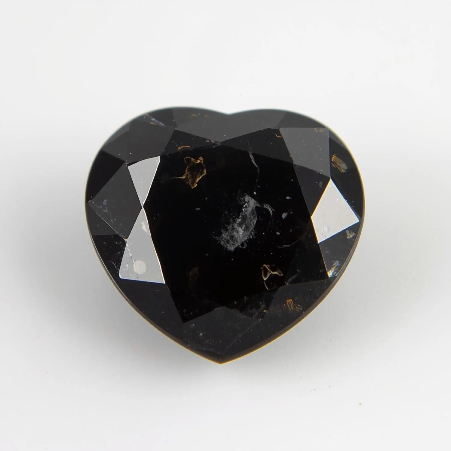 Black Spinel 1PC Small 8x8 MM Heart Faceted Black Luster Semi Precious Loose Gemstones - Image 2
