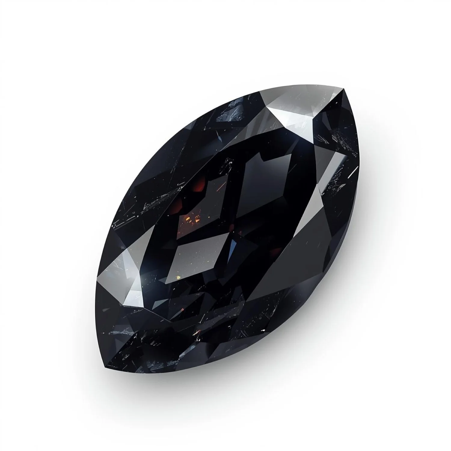 Black Spinel 1PC Tiny 4x8 MM Marquise Faceted Black Fiery Semi Precious Loose Gemstone - Image 2