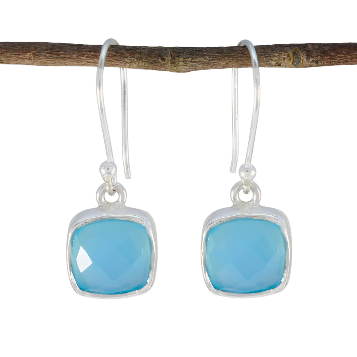 Blue Chalcedony Middle Eastern Isabella multiple Dangle Blue 92.5 Silver Earring