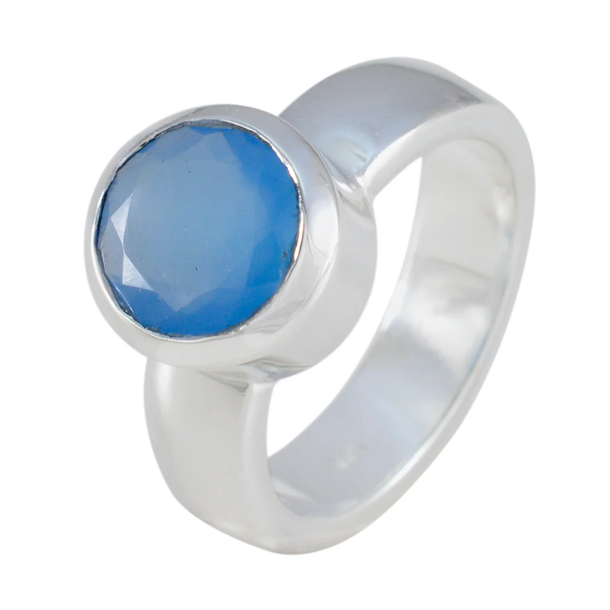 Blue Chalcedony Solitaire Moroccan Sterling Silver Blue Gems Eye-catching Fairytale Ring Jewelry - Image 2