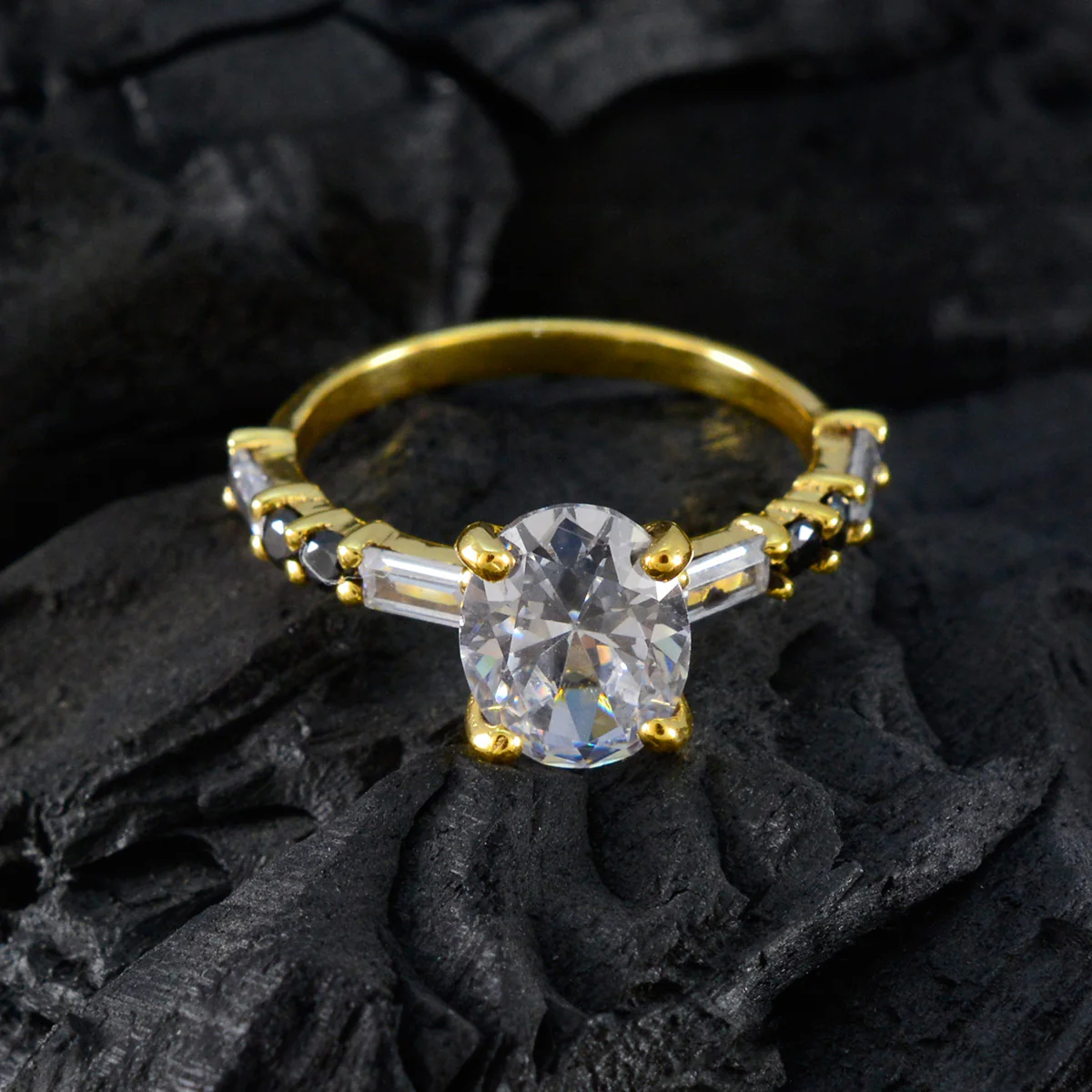 Blue Sapphire CZ multiple Indian 92.5 Silver Blue Gemstone Delicate Fairytale Ring Jewelry - Image 4