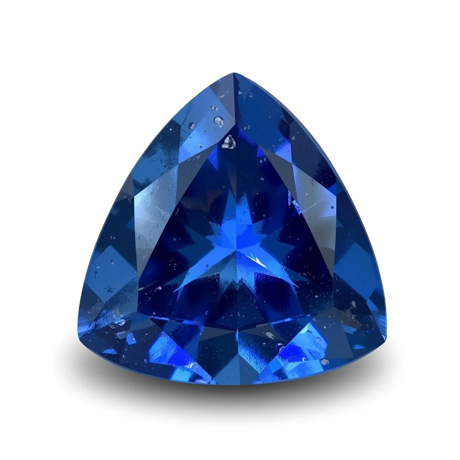 Blue Sapphire (GF) 1PC Chunky 16x16 MM Triangle Faceted Blue Pure Precious Loose Gemstones - Image 2