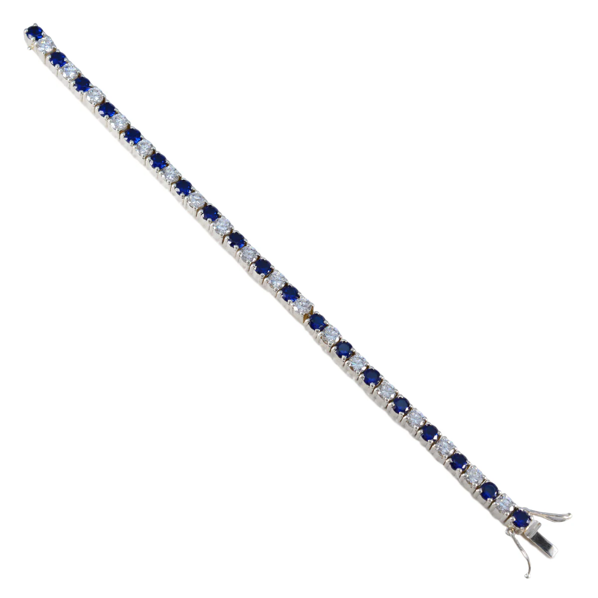 Blue Supphire CZ Cookie Day Versatile Blue Sterling Silver Tennis Bracelet - Image 2