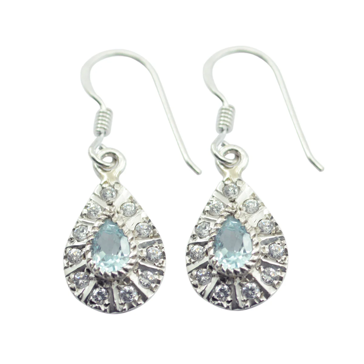 Blue Topaz American Agnes multiple Dangle Blue 925 Sterling Silver Earring