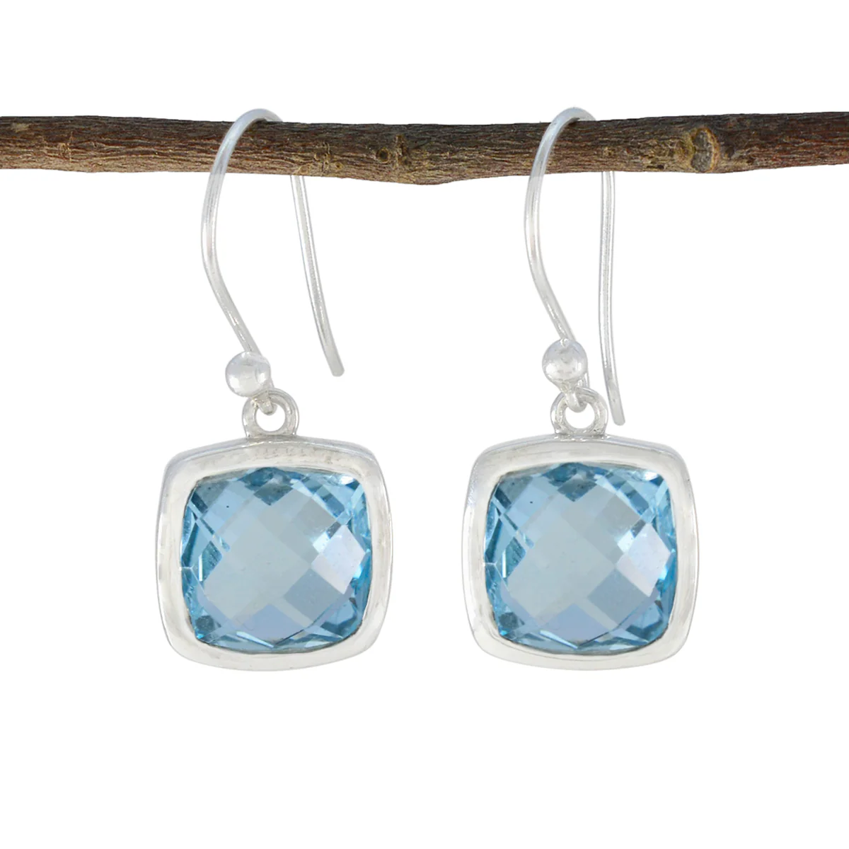 Blue Topaz Australian Chloe Solitaire Dangle Blue 92.5 Silver Earring