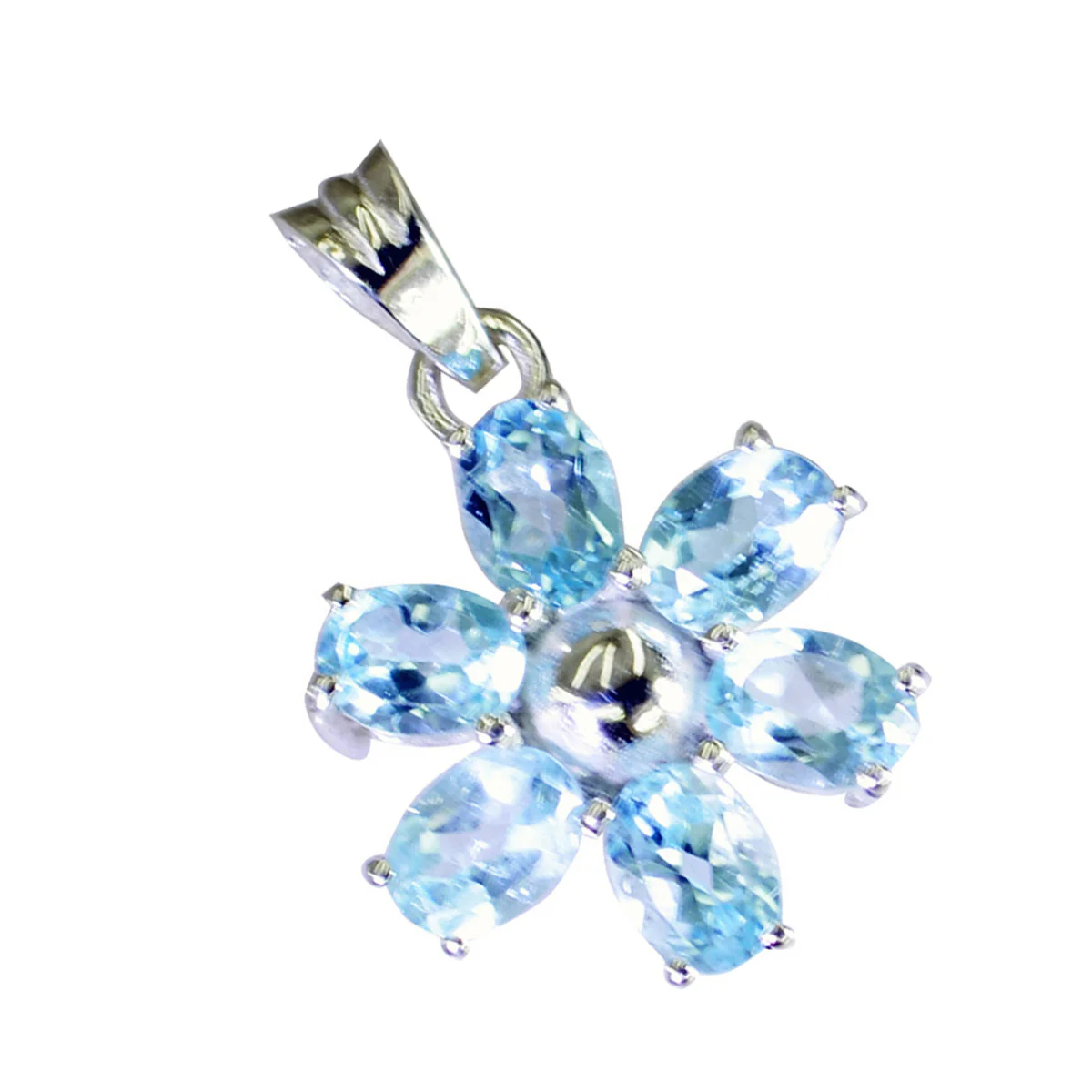 Blue Topaz Eye-catching Egyptian 92.5 Silver multiple Emma Signet Blue Pendant Jewellery - Image 2