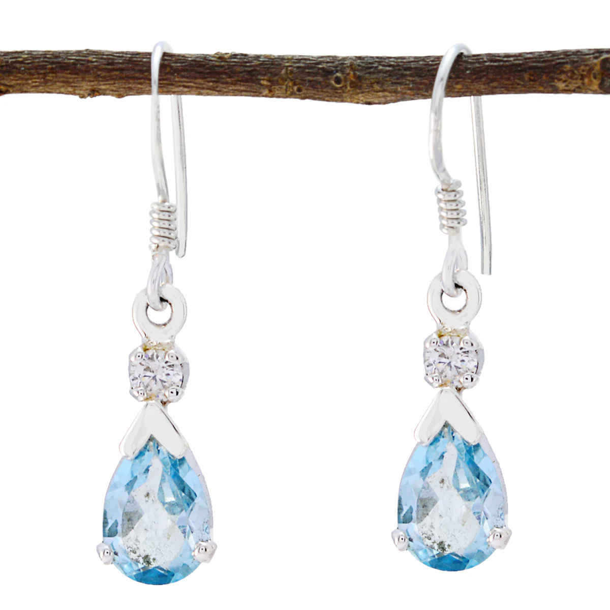 Blue topaz French Agustina multiple Dangle Blue 925 Sterling Silver Earring
