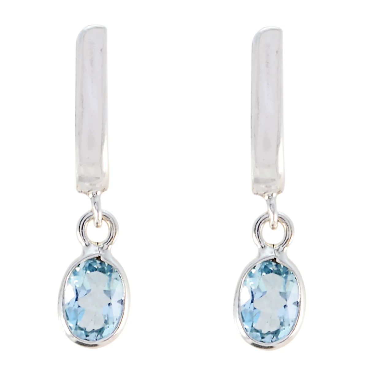 Blue topaz Japanese Eleanor multiple Dangle Blue 925 Silver Earring