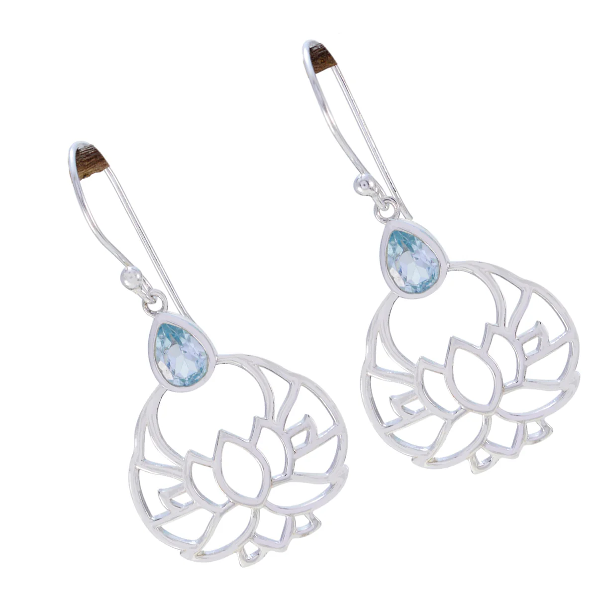 Blue topaz Latin American Li Lee Solitaire Dangle Blue Silver Earring - Image 3