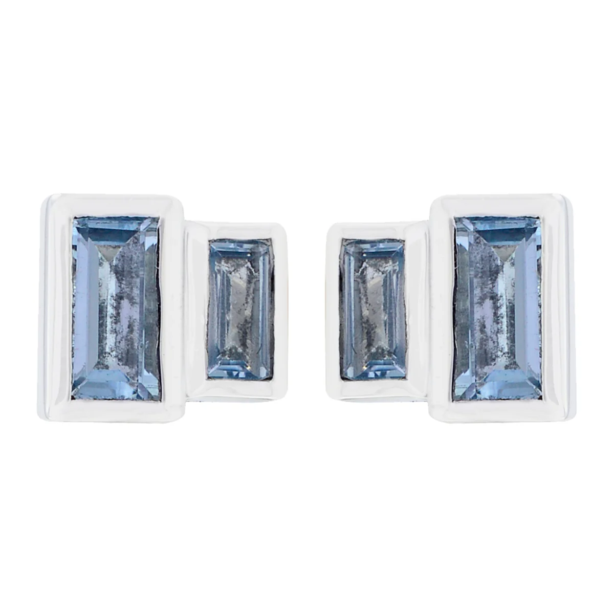 Blue topaz Latin American Rebeca multiple Stud Blue 92.5 Silver Earring