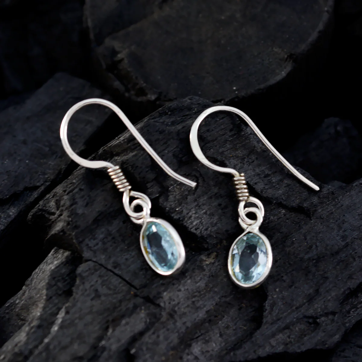 Blue Topaz Latin American Yuki multiple Dangle Blue 92.5 Silver Earring - Image 2