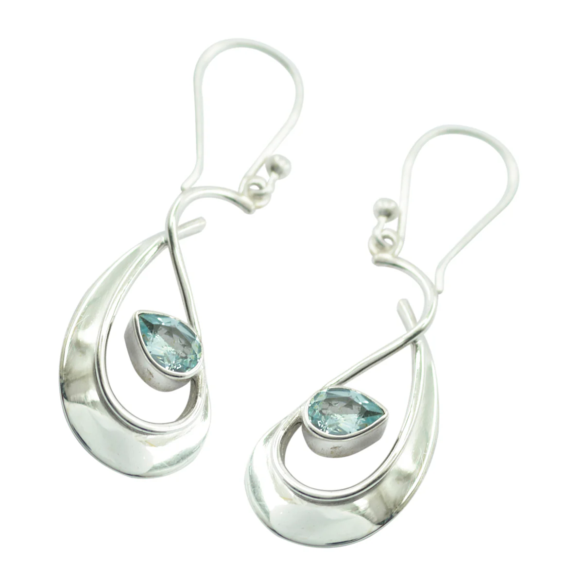 Blue Topaz Moroccan Min-seo multiple Dangle Blue 925 Silver Earring - Image 2