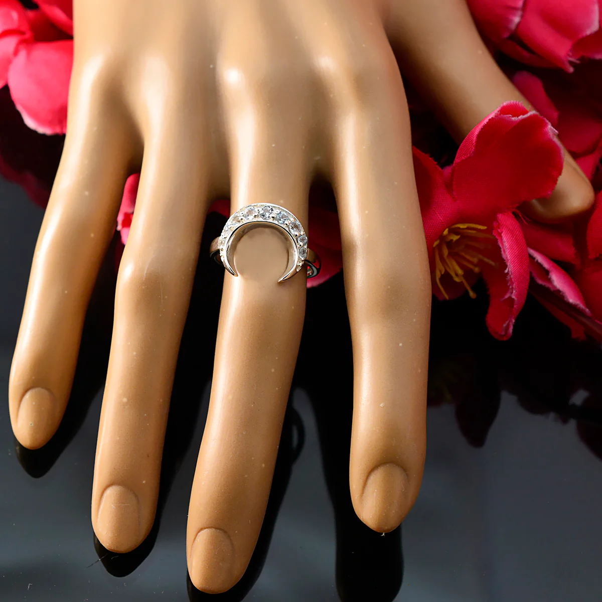 Blue Topaz multiple Korean 92.5 Silver Blue Gemstone Whisper-thin Artisan Ring Jewelry - Image 5