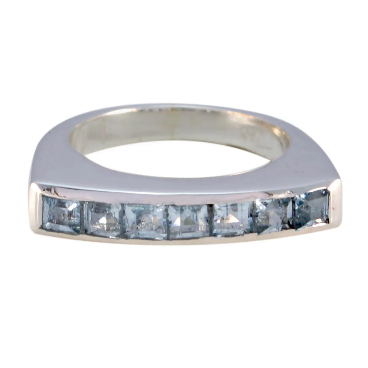 Blue Topaz Penta African 92.5 Silver Blue Gems Tiny Glamorous Ring Jewellery - Image 2