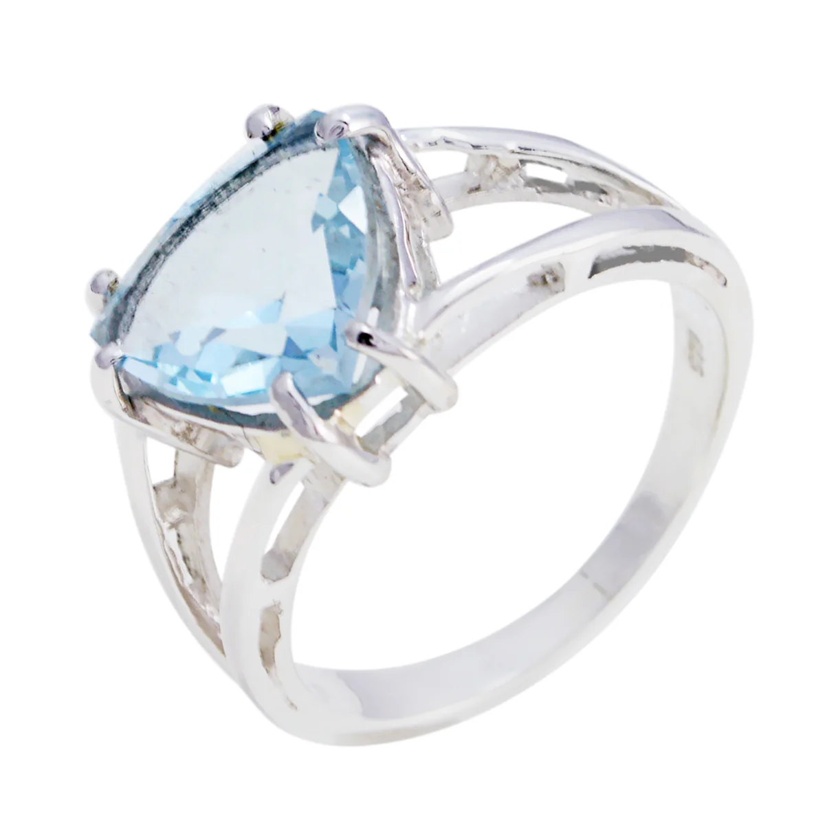 Blue Topaz Solitaire Australian 925 Sterling Silver Blue Gemstones Featherlight Traditional Ring Jewelry - Image 2