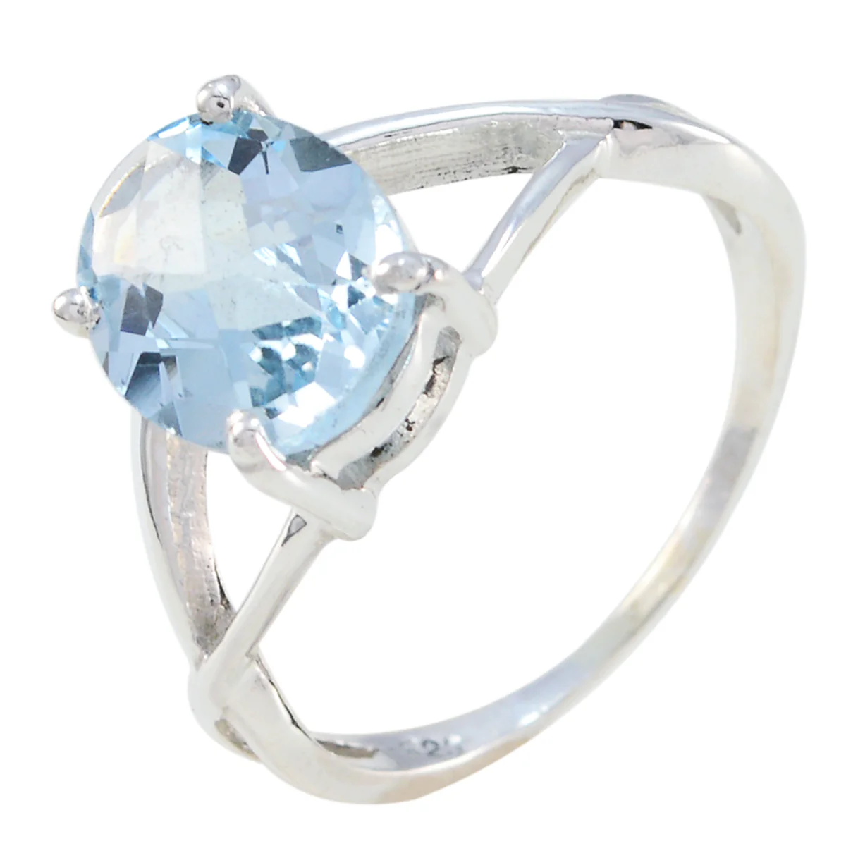 Blue Topaz Solitaire Japanese 925 Sterling Silver Blue Gemstone Delicate Luxurious Ring Jewellery - Image 2