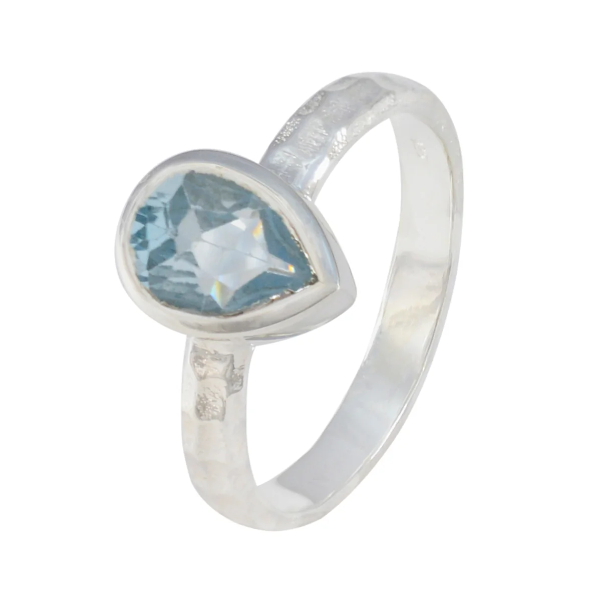 Blue Topaz Solitaire Moroccan Sterling Silver Blue Gemstones Featherlight Fairytale Ring Jewelry - Image 2