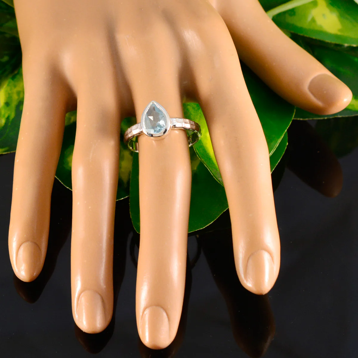 Blue Topaz Solitaire Moroccan Sterling Silver Blue Gemstones Featherlight Fairytale Ring Jewelry - Image 5