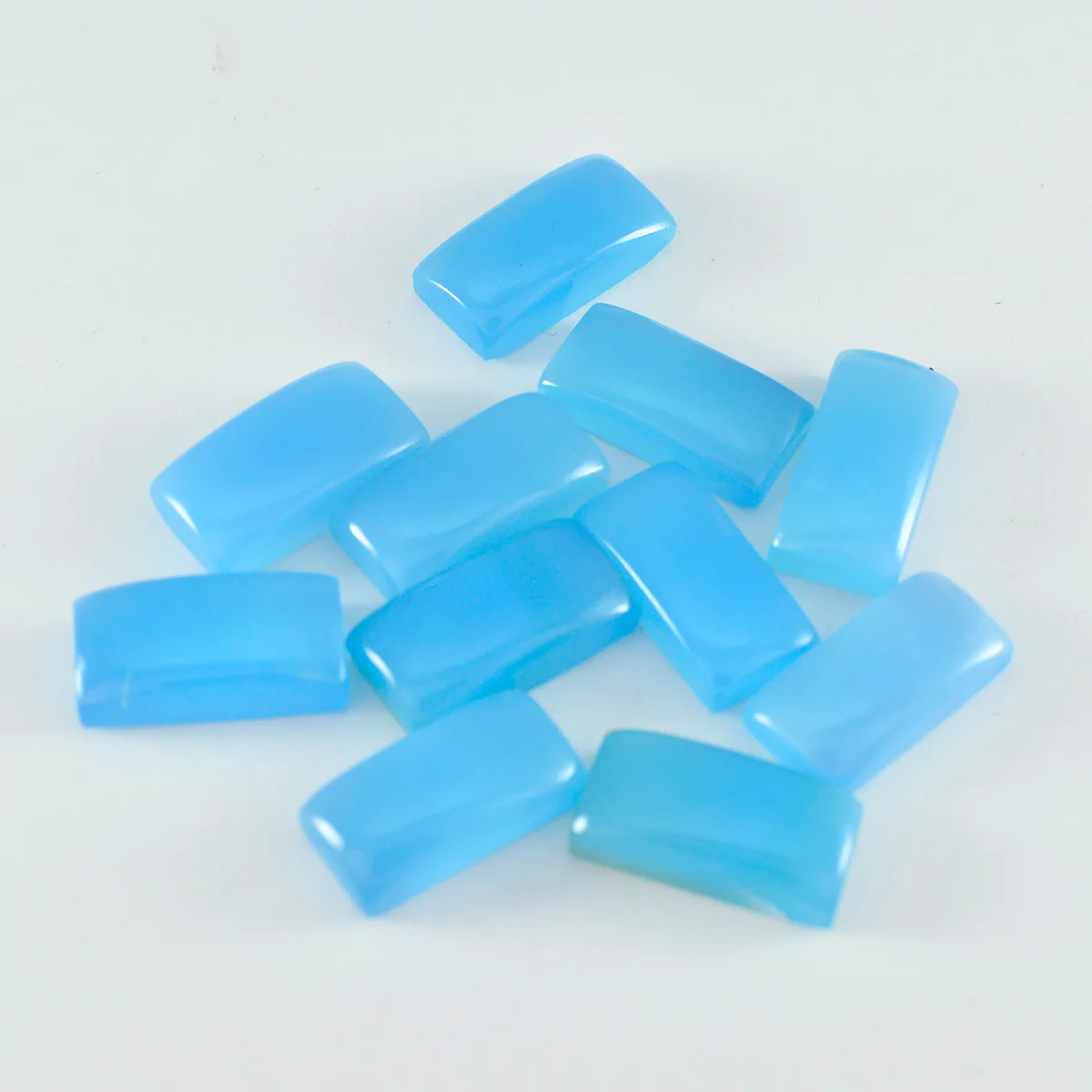Chalcedony 10PC Tiny 3x6 MM Baguette Cabochon Blue Fiery semi Precious Gems - Image 2