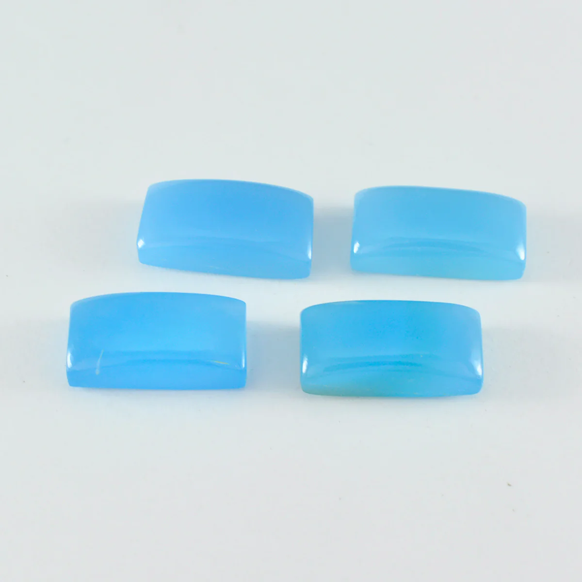 Chalcedony 10PC Tiny 4x8 MM Baguette Cabochon Blue Brilliant semi Precious Loose Gems