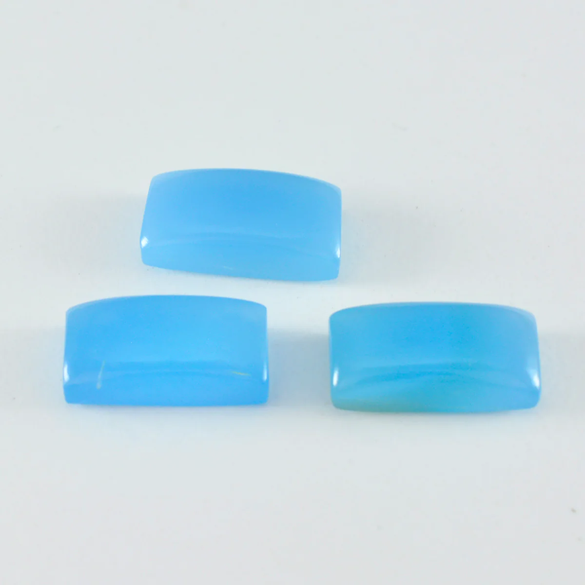 Chalcedony 1PC Large 8x16 MM Baguette Cabochon Blue Luster semi Precious Precious Gemstone - Image 2