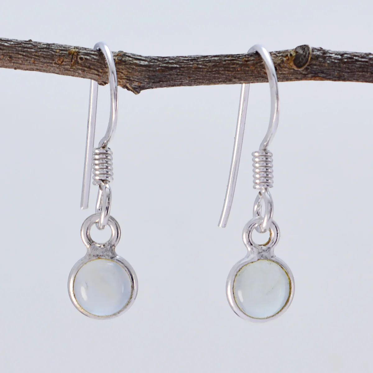 Chalcedony Turkish Alina multiple Dangle Blue 925 Silver Earring - Image 3