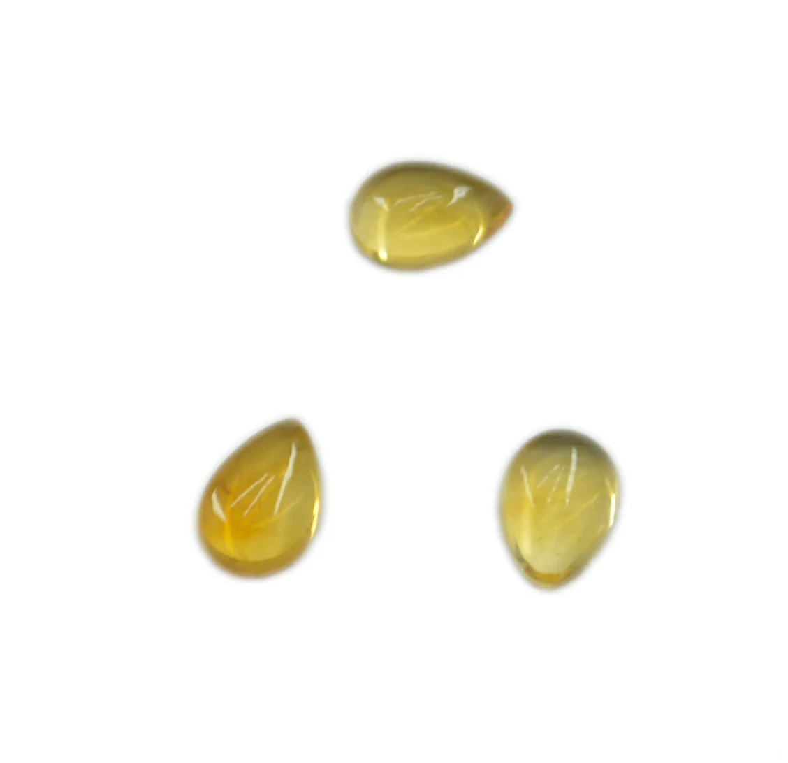 Citrine 10PC Tiny 3x5 MM Pear Cabochon Yellow Natural semi Precious Semi Precious Gemstone - Image 2