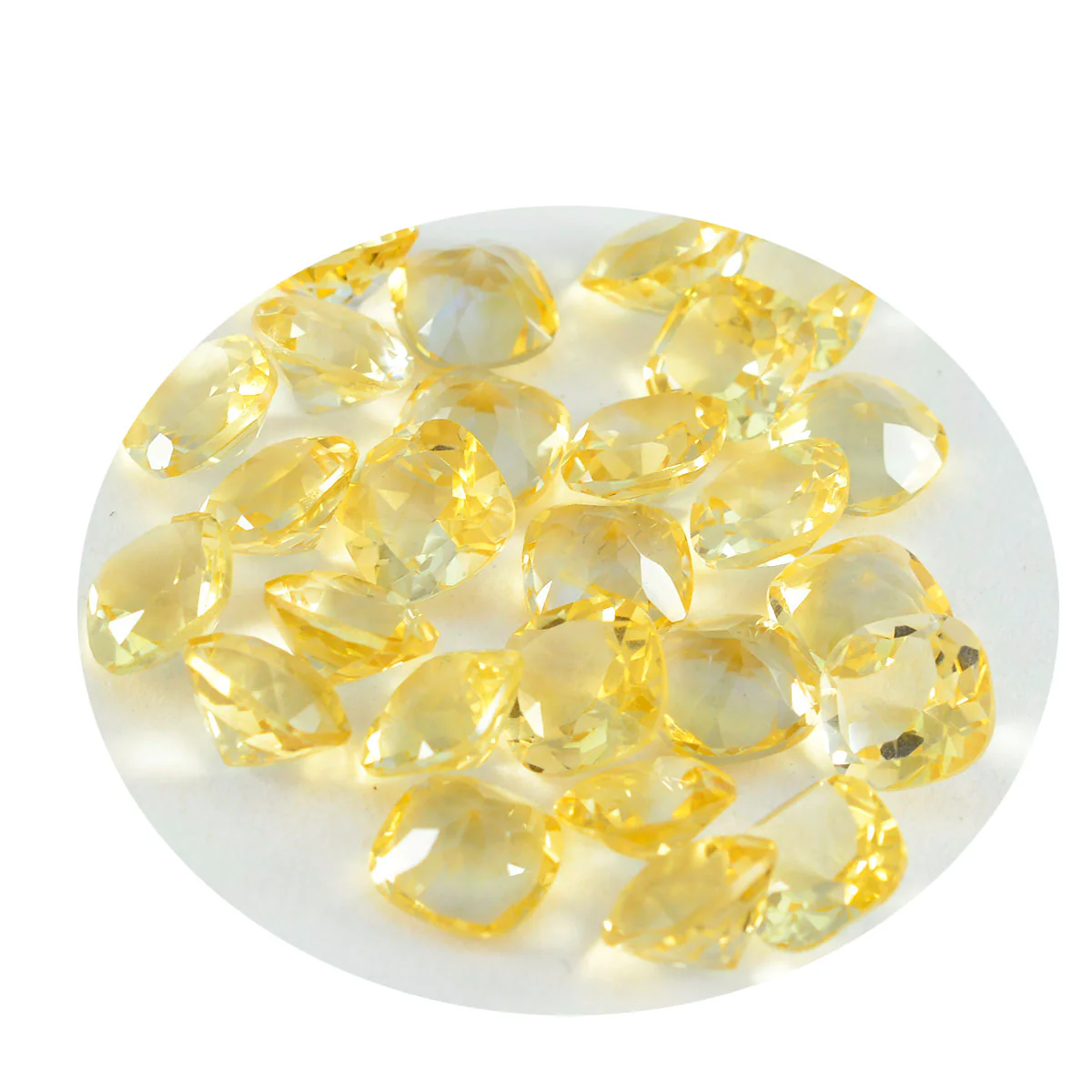 Citrine 10PC Tiny 4x4 MM Cushion Faceted Yellow Brilliant Semi Precious Loose Gemstones - Image 2