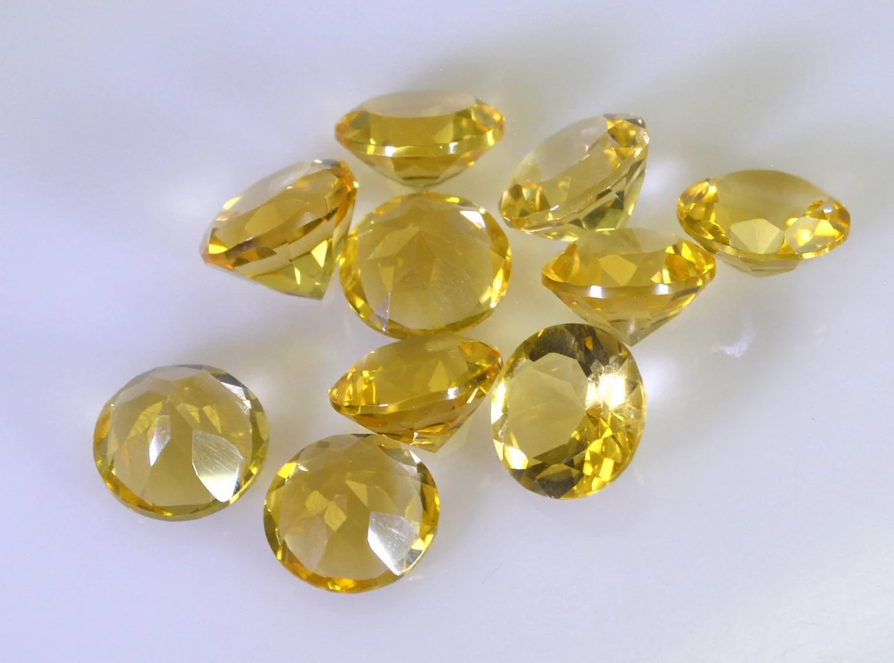 Citrine 10PC Tiny 4x4 MM Round Faceted Yellow Brilliant Semi Precious Loose Gemstones - Image 4