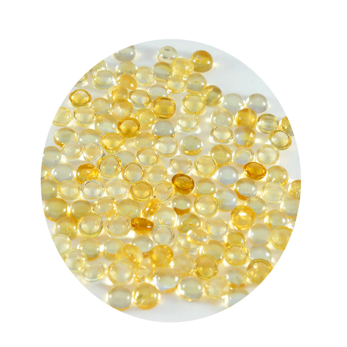 Citrine 10PC Tiny 5x5 MM Round Cabochon Yellow Fine semi Precious Semi Precious Gemstone - Image 2